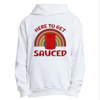 Here To Get Sauced Funny Cranberry Sauce Thanksgiving Food Urban Pullover Hoodie