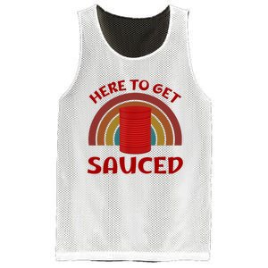 Here To Get Sauced Funny Cranberry Sauce Thanksgiving Food Mesh Reversible Basketball Jersey Tank