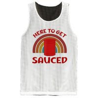 Here To Get Sauced Funny Cranberry Sauce Thanksgiving Food Mesh Reversible Basketball Jersey Tank