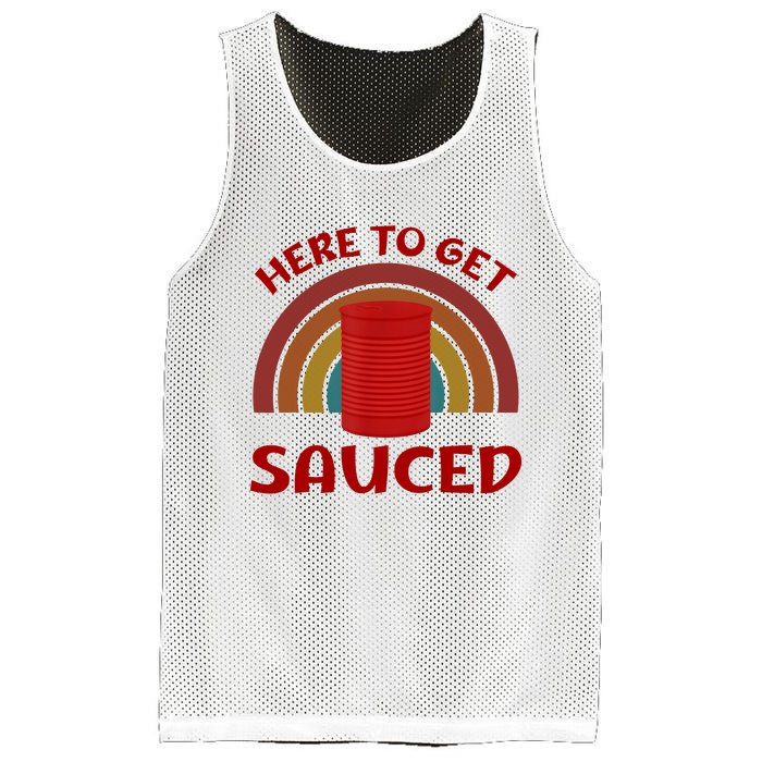 Here To Get Sauced Funny Cranberry Sauce Thanksgiving Food Mesh Reversible Basketball Jersey Tank