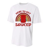 Here To Get Sauced Funny Cranberry Sauce Thanksgiving Food Performance Sprint T-Shirt