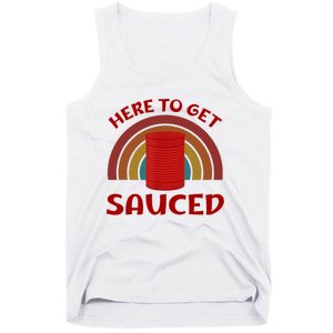 Here To Get Sauced Funny Cranberry Sauce Thanksgiving Food Tank Top