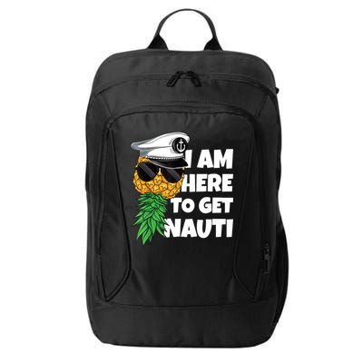 Here To Get Nauti Cruise Boat Upside Down Pineapple Swinger City Backpack