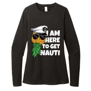 Here To Get Nauti Cruise Boat Upside Down Pineapple Swinger Womens CVC Long Sleeve Shirt