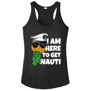 Here To Get Nauti Cruise Boat Upside Down Pineapple Swinger Ladies PosiCharge Competitor Racerback Tank