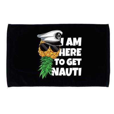 Here To Get Nauti Cruise Boat Upside Down Pineapple Swinger Microfiber Hand Towel