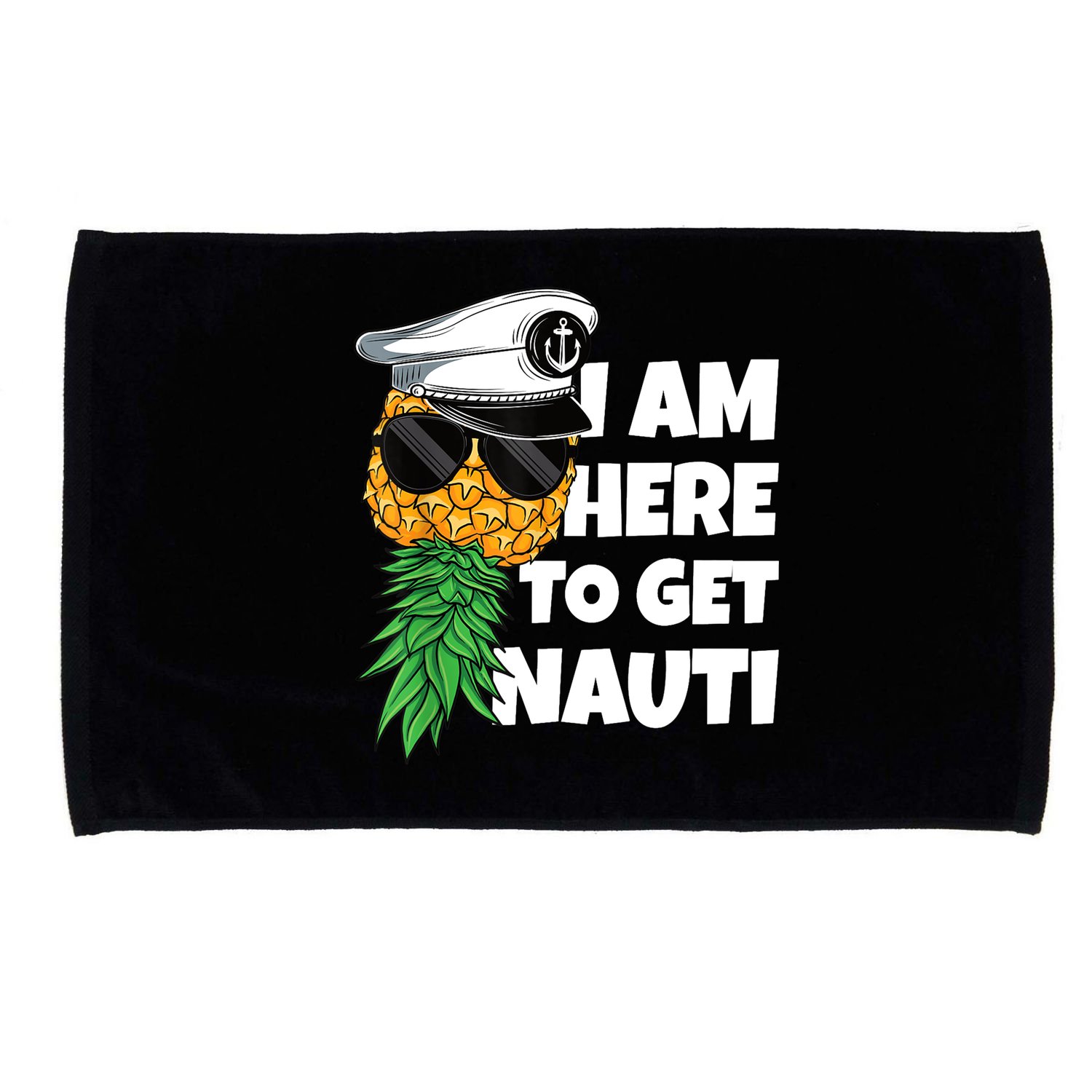 Here To Get Nauti Cruise Boat Upside Down Pineapple Swinger Microfiber Hand Towel