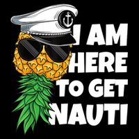 Here To Get Nauti Cruise Boat Upside Down Pineapple Swinger Cropped Pullover Crew