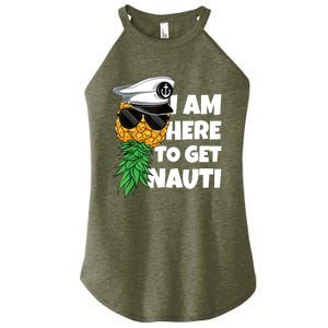 Here To Get Nauti Cruise Boat Upside Down Pineapple Swinger Women's Perfect Tri Rocker Tank