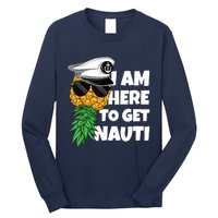 Here To Get Nauti Cruise Boat Upside Down Pineapple Swinger Long Sleeve Shirt