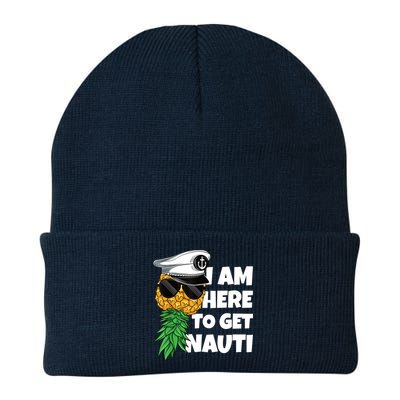 Here To Get Nauti Cruise Boat Upside Down Pineapple Swinger Beanie