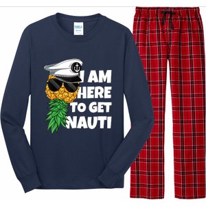 Here To Get Nauti Cruise Boat Upside Down Pineapple Swinger Long Sleeve Pajama Set