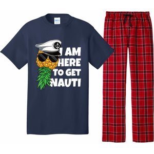 Here To Get Nauti Cruise Boat Upside Down Pineapple Swinger Pajama Set