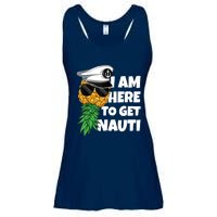 Here To Get Nauti Cruise Boat Upside Down Pineapple Swinger Ladies Essential Flowy Tank