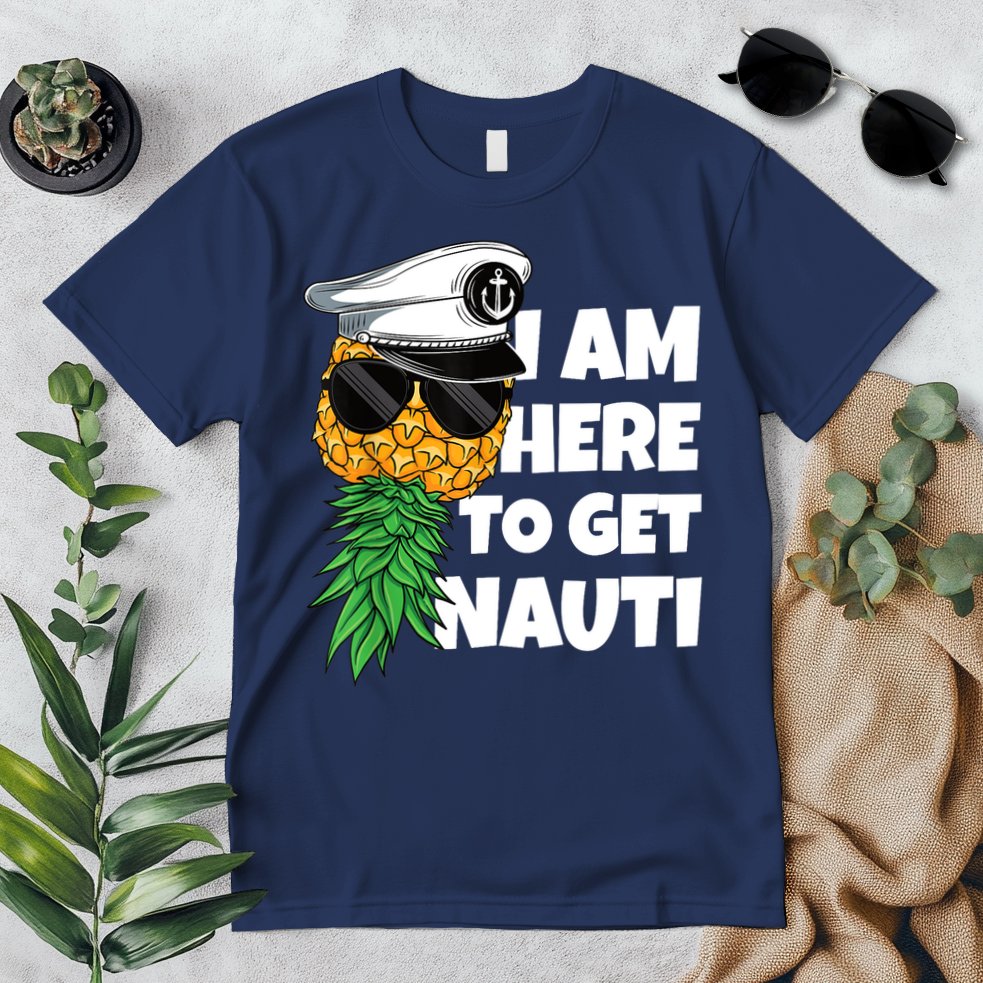 Here To Get Nauti Cruise Boat Upside Down Pineapple Swinger Premium T-Shirt
