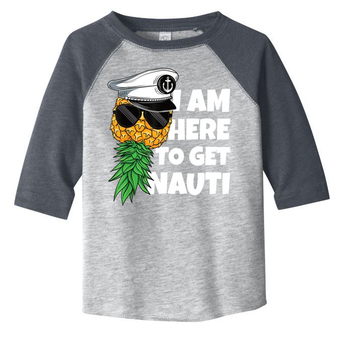 Here To Get Nauti Cruise Boat Upside Down Pineapple Swinger Toddler Fine Jersey T-Shirt