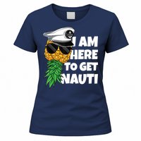 Here To Get Nauti Cruise Boat Upside Down Pineapple Swinger Women's T-Shirt