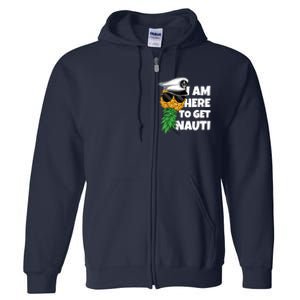 Here To Get Nauti Cruise Boat Upside Down Pineapple Swinger Full Zip Hoodie