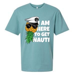 Here To Get Nauti Cruise Boat Upside Down Pineapple Swinger Sueded Cloud Jersey T-Shirt