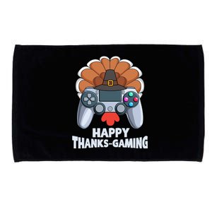 Happy Thanks Gaming Funny Video Gamer Turkey Thanksgiving Cute Gift Microfiber Hand Towel