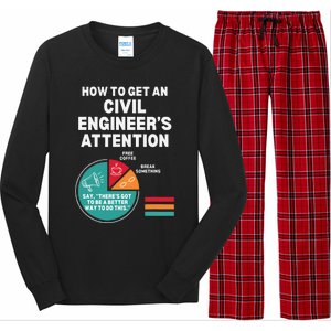 How To Get Engineers Attention Funny Civil Engineering Long Sleeve Pajama Set