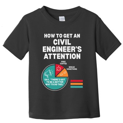 How To Get Engineers Attention Funny Civil Engineering Toddler T-Shirt