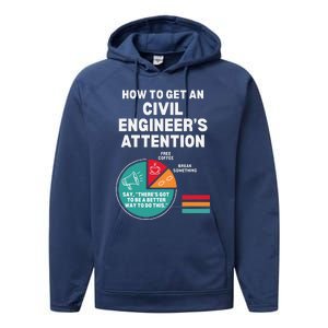 How To Get Engineers Attention Funny Civil Engineering Performance Fleece Hoodie