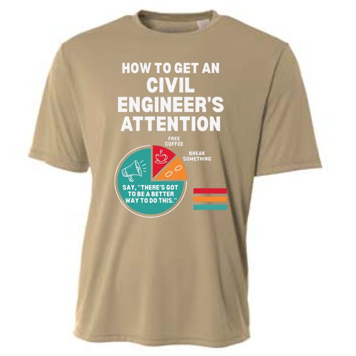 How To Get Engineers Attention Funny Civil Engineering Cooling Performance Crew T-Shirt