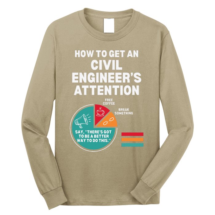 How To Get Engineers Attention Funny Civil Engineering Long Sleeve Shirt