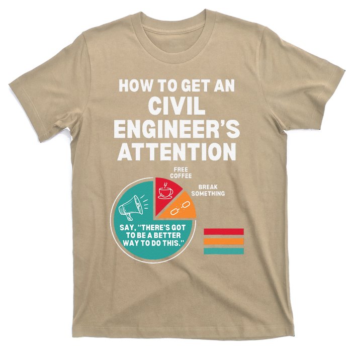 How To Get Engineers Attention Funny Civil Engineering T-Shirt