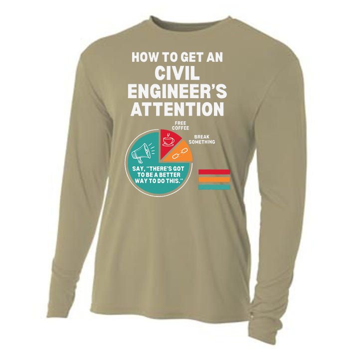 How To Get Engineers Attention Funny Civil Engineering Cooling Performance Long Sleeve Crew