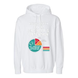 How To Get Engineers Attention Funny Civil Engineering Garment-Dyed Fleece Hoodie