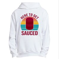 Here To Get Sauced Funny Retro Urban Pullover Hoodie