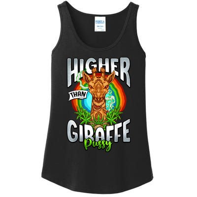 Higher Than Giraffe Pussy Funny Stoner Weed 4 20 Pot Gift Ladies Essential Tank