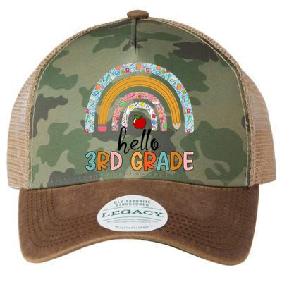 Hello Third Grade Rainbow First Day Of 3Rd Grade Teacher Funny Gift Legacy Tie Dye Trucker Hat