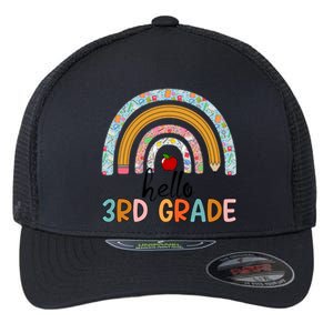 Hello Third Grade Rainbow First Day Of 3Rd Grade Teacher Funny Gift Flexfit Unipanel Trucker Cap