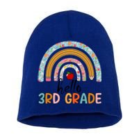 Hello Third Grade Rainbow First Day Of 3Rd Grade Teacher Funny Gift Short Acrylic Beanie