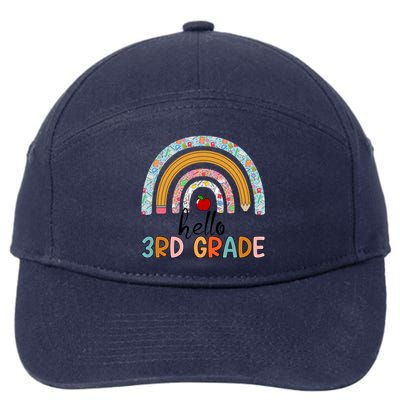 Hello Third Grade Rainbow First Day Of 3Rd Grade Teacher Funny Gift 7-Panel Snapback Hat