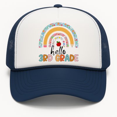 Hello Third Grade Rainbow First Day Of 3Rd Grade Teacher Funny Gift Trucker Hat