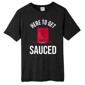 Here To Get Sauced Funny Tall Fusion ChromaSoft Performance T-Shirt