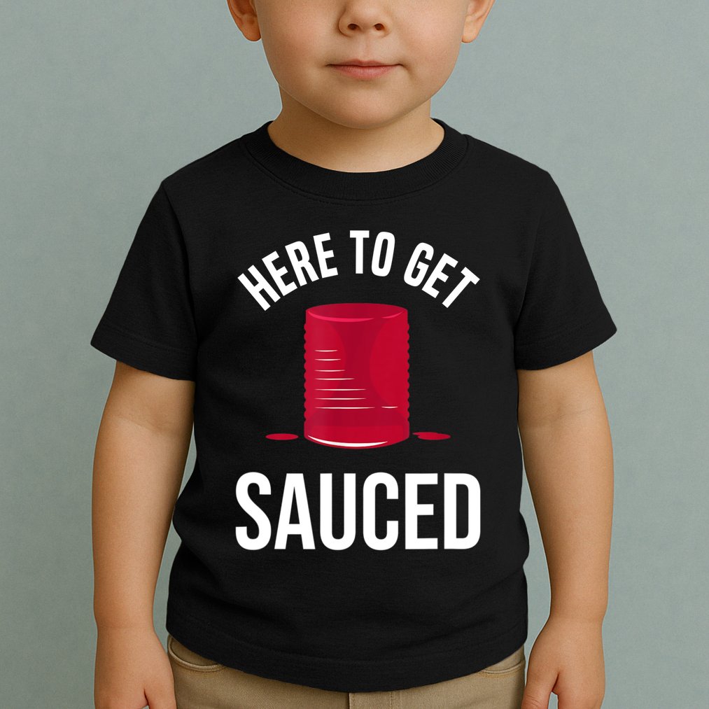 Here To Get Sauced Funny Toddler T-Shirt