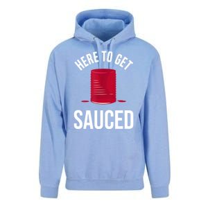 Here To Get Sauced Funny Unisex Surf Hoodie