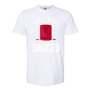 Here To Get Sauced Funny Softstyle CVC T-Shirt