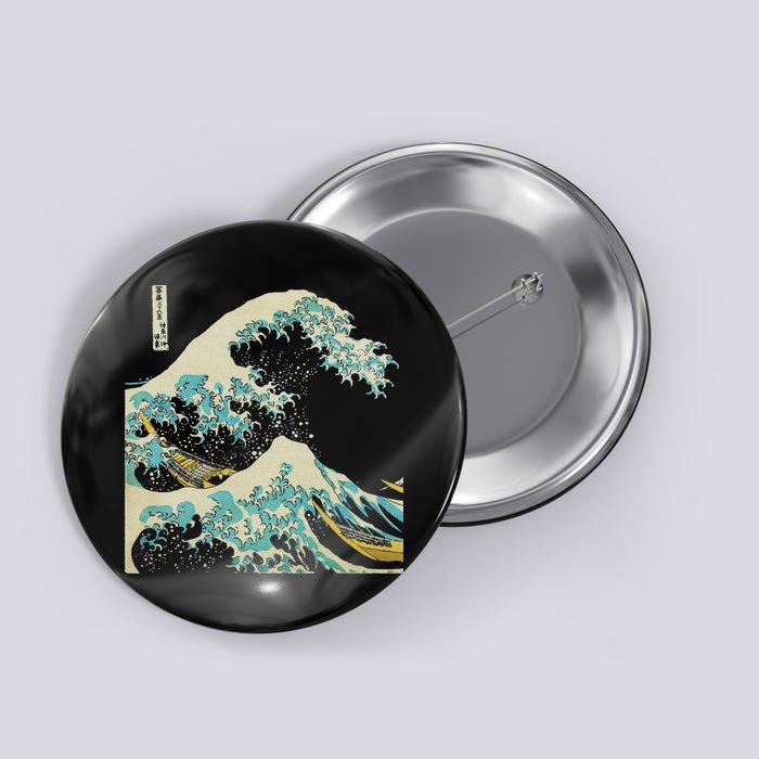 Hokusai The Great Wave Button