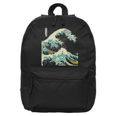 Hokusai The Great Wave 16 in Basic Backpack