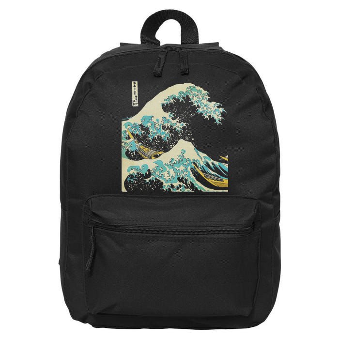 Hokusai The Great Wave 16 in Basic Backpack