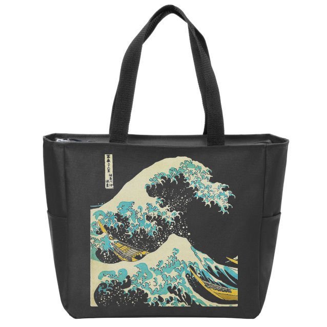 Hokusai The Great Wave Zip Tote Bag