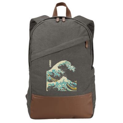 Hokusai The Great Wave Cotton Canvas Backpack