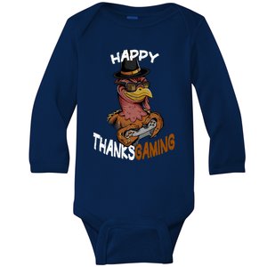 Happy Thanksgaming Gaming Video Game Gamer Thanksgiving Gift Baby Long Sleeve Bodysuit