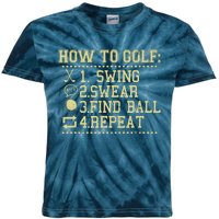 How To Golf Funny Vintage Tee For Golfers Golf Lover Kids Tie-Dye T-Shirt